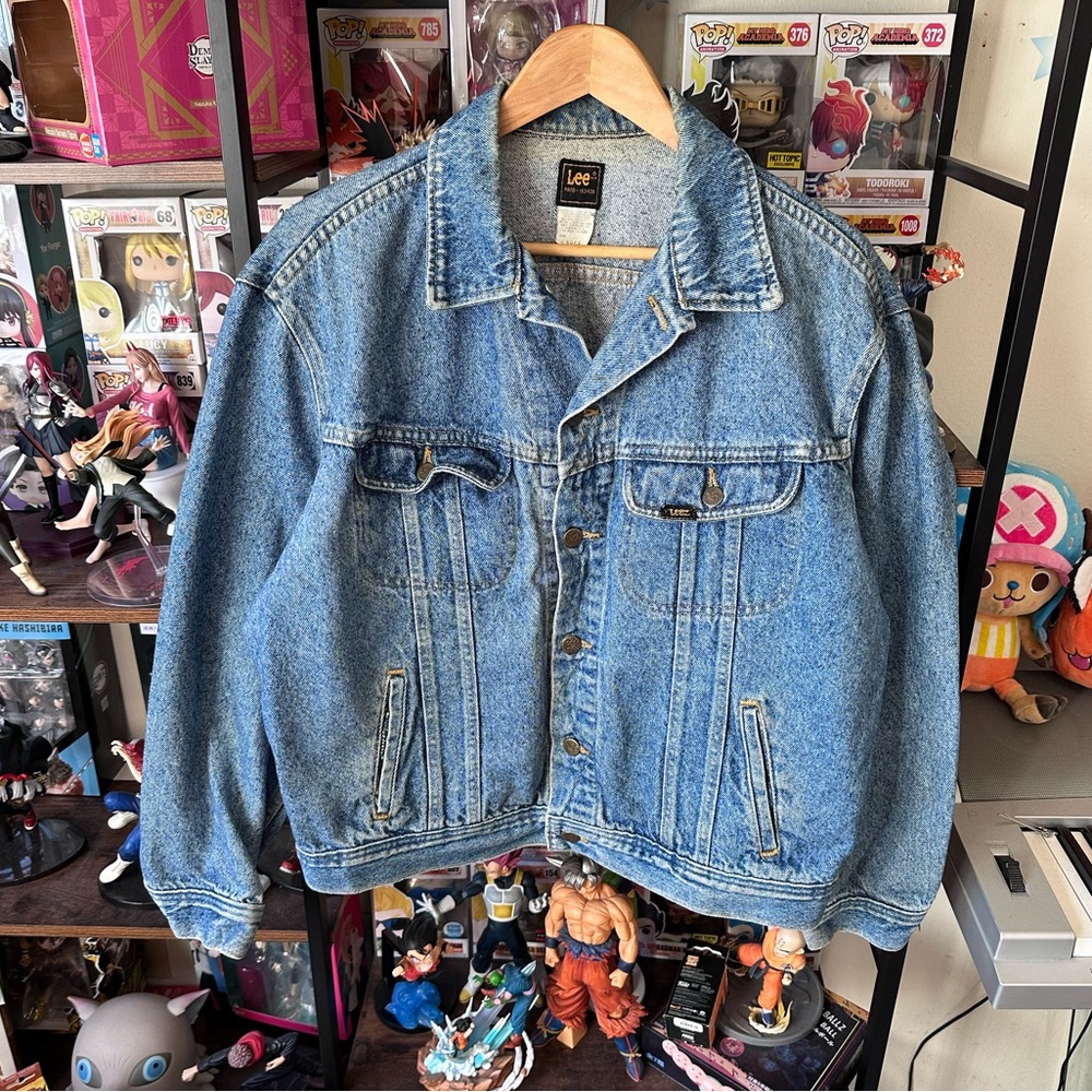 Vintage Lee Riders PATD 153438 Light Blue Denim Trucker Jacket USA L